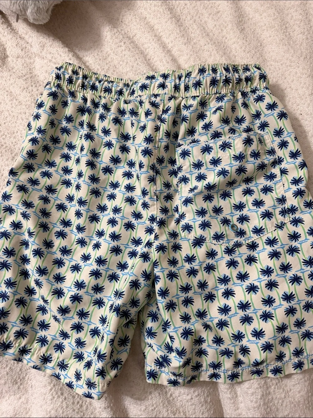 Kids blue palm tree swim trunks shorts xl